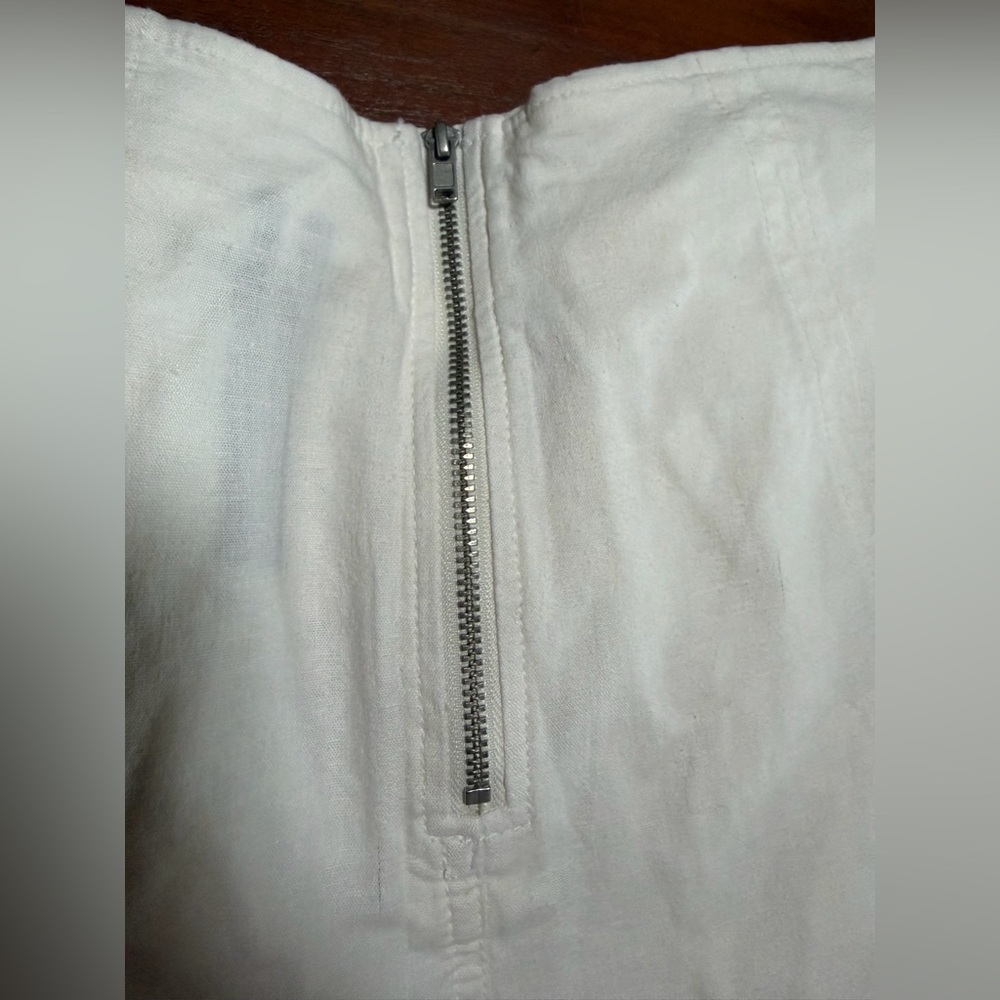 By Anthropologie White Linen Extended Waist Pants - Picture 8 of 11